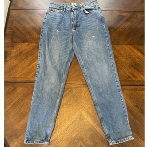 BDG High Waisted Mom Jeans Distressed Denim‎ Light Wash Relaxed Fit |K1